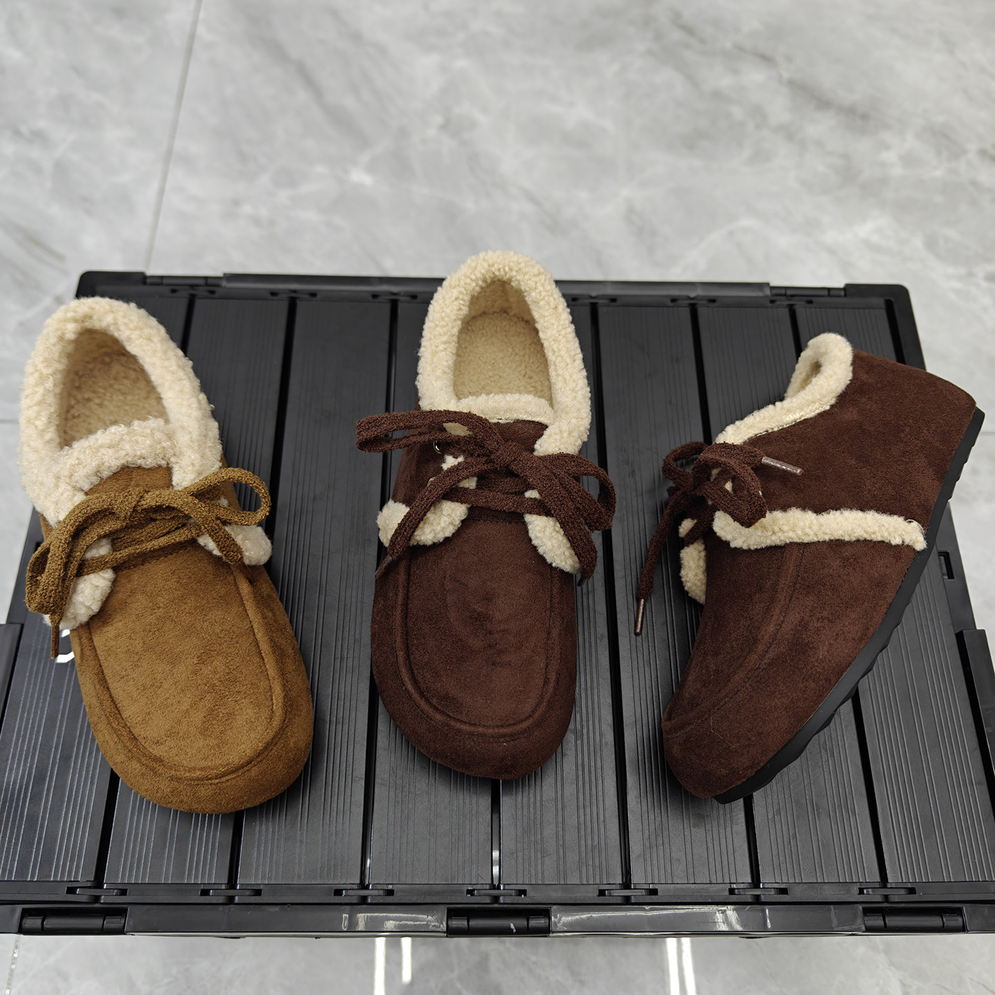 羊京绒羊毛绒女豆豆鞋一脚蹬棉鞋