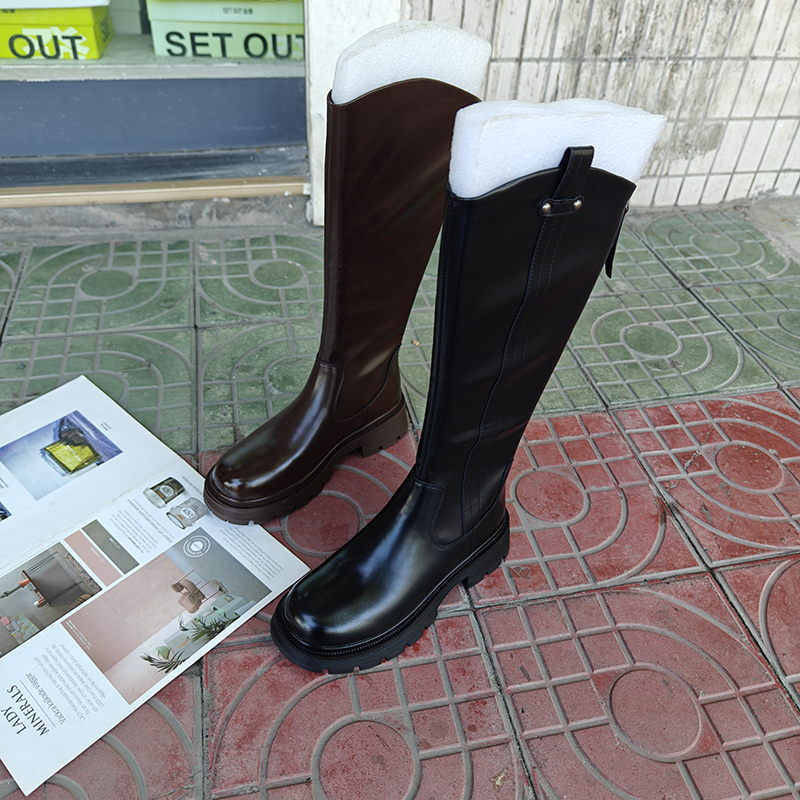 长筒西部靴长靴骑士靴尖头瘦瘦靴