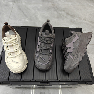 显脚小时尚老爹鞋爆款2026春季复古超轻便厚底松糕系带运动休闲鞋