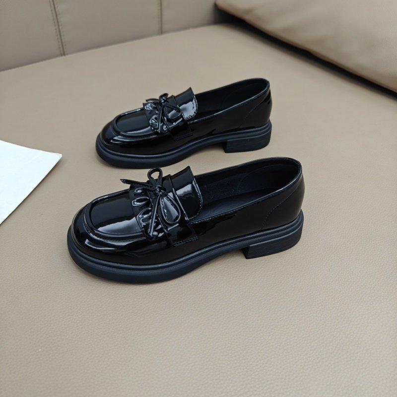 漆皮英伦风小皮鞋女鞋2025新款百搭乐福鞋蝴蝶结配裙子单鞋豆豆鞋,女鞋,乐福鞋（豆豆鞋）,淘宝优惠券,粉丝福利购,淘宝优惠卷