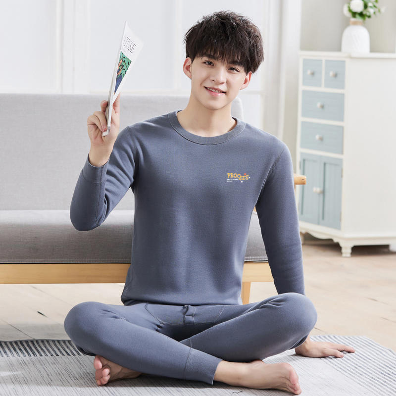 贴身领域男士保暖内衣套装男土双层加厚加绒冬季可外穿青年保暖衣