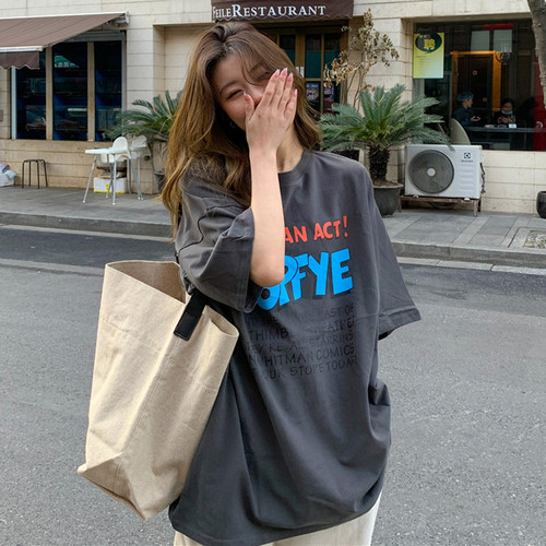 半袖少女感嘻哈上衣oversize