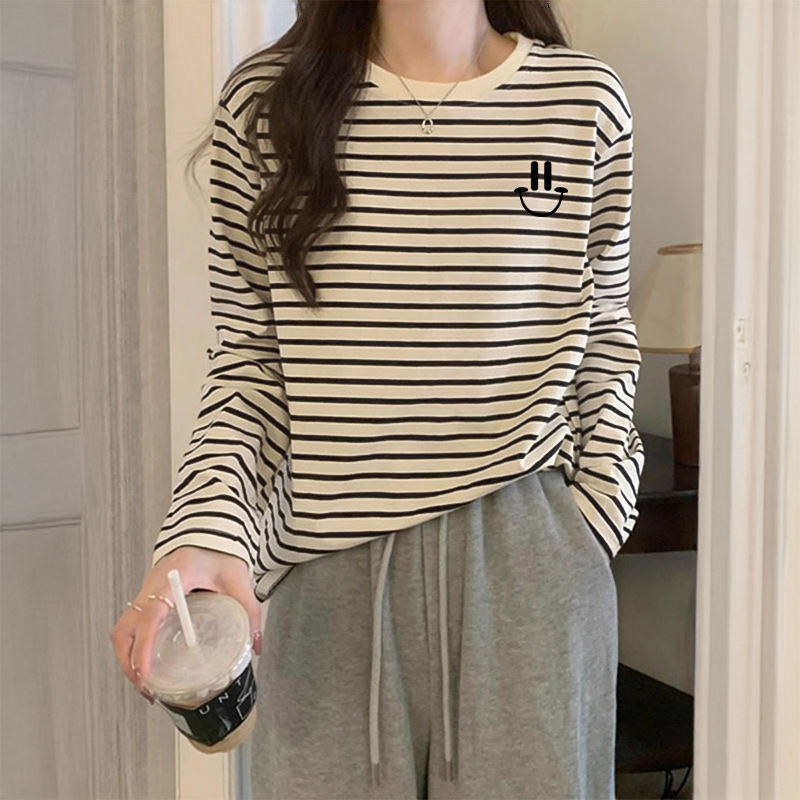 圆领条纹内搭打底衫秋冬