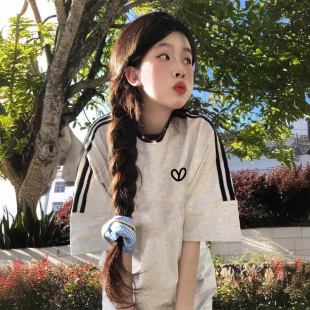 女宽松潮oversize美式 欧美高街短袖 古着t恤独特chic初夏上衣服ins