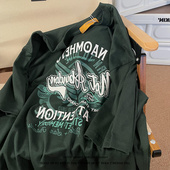 上衣夏 街头风情侣t恤女纯棉嘻哈ins潮酷复古短袖 超火cec大码 美式