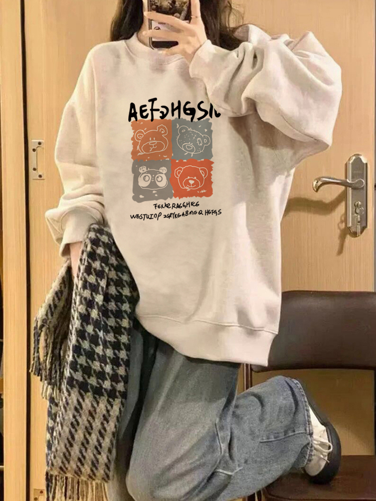 chic薄款灰色卫衣港风设计感宽松