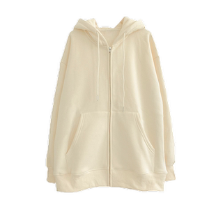 hiphop高街外套大码薄款韩版慵懒风纯色连帽开衫ins潮百搭卫衣女