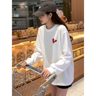 chic套头衫 加绒卫衣女款 炸街减龄时尚 宽松长袖 上衣潮 无帽胖mm大码