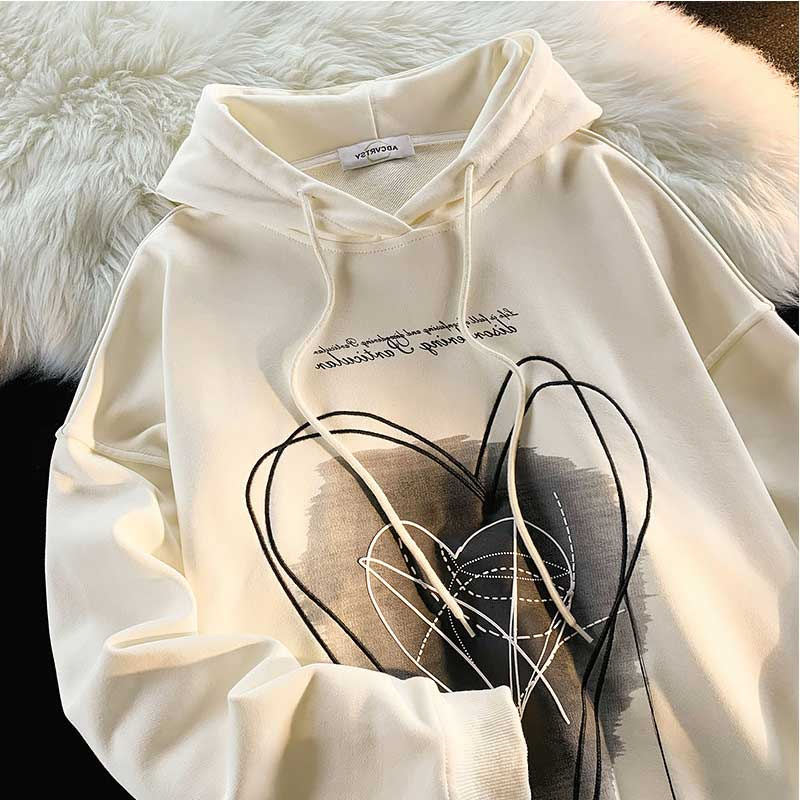 加绒加厚情侣卫衣女hiphop慵懒风