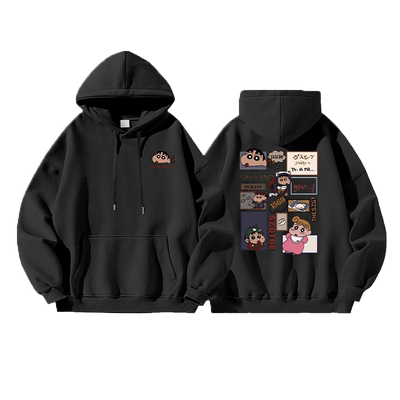 加绒加厚连帽卫衣美式学院风外套