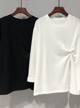 超火cec欧美开叉长袖T恤女宽松vintage炸街开叉嘻哈甜酷上衣ins潮