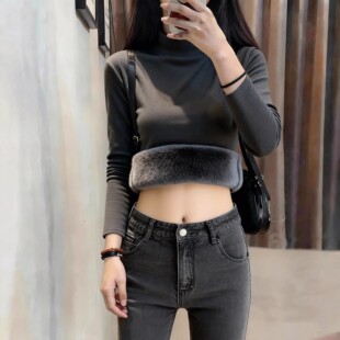 半高领磨毛德绒打底衣衫女内搭2026年早春加厚上衣高级感可外穿潮