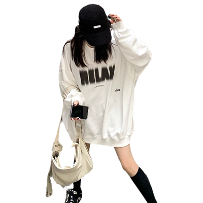 cec超火炸街甜酷风卫衣女2021新款宽松oversize韩版无帽上衣ins潮