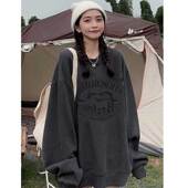 小众设计感chic卫衣女hiphop潮ins大码 加绒无帽外套秋冬情侣上衣