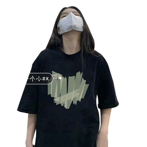 胖mm纯棉复古oversize短袖t恤女