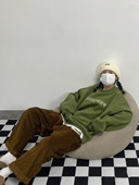 韩风chic大码 绿色卫衣女炸街hiphop潮牌加绒加厚长袖 上衣ins秋冬