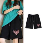 情侣裤 美式 子 纯棉运动阔腿五分裤 ins潮牌夏季 hiphop大码 休闲短裤