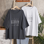 ins潮港风300斤大码 纯棉短袖 t恤女夏季 显瘦网红甜辣上衣胖mm200斤