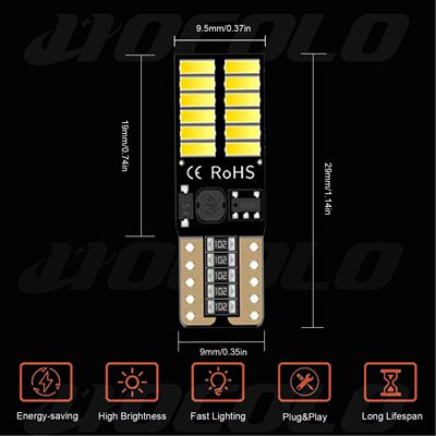汽车LED示宽灯 CANBUS解码 T10 4014 24SMD 侧转向灯 小灯泡无极