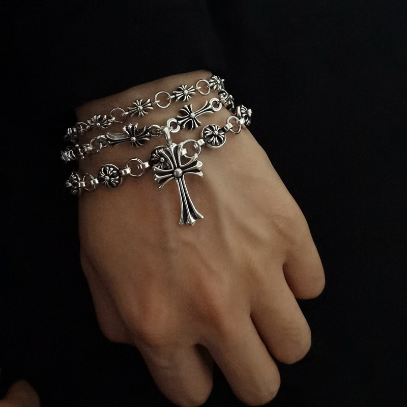 十字架钛钢手链男士潮女小众高级感冷淡风