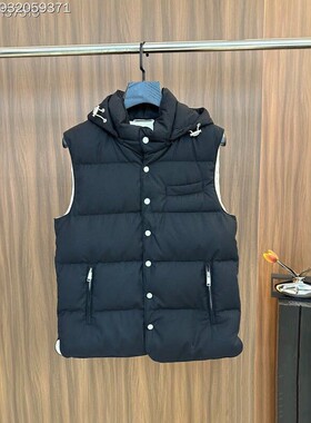 秋冬新款青少年保暖背心马甲羽绒服潮牌连帽宽松纯色坎肩马甲外套