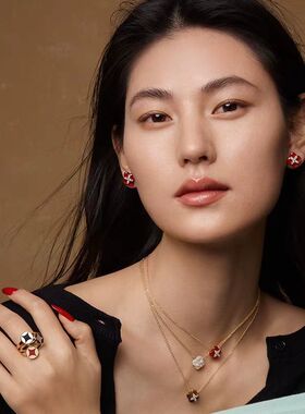 何家柿柿如意项链轻奢气质高级感吊坠时尚小众设计款镶钻锁骨链女