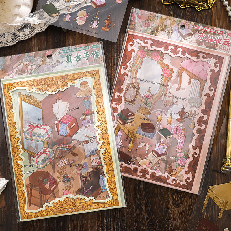 旧时书案系列造景贴纸 复古手工diy微缩场景手帐装饰解压玩具贴画,文具电教/文化用品/商务用品,贴纸/立体贴纸,淘宝优惠券,粉丝福利购,淘宝优惠卷