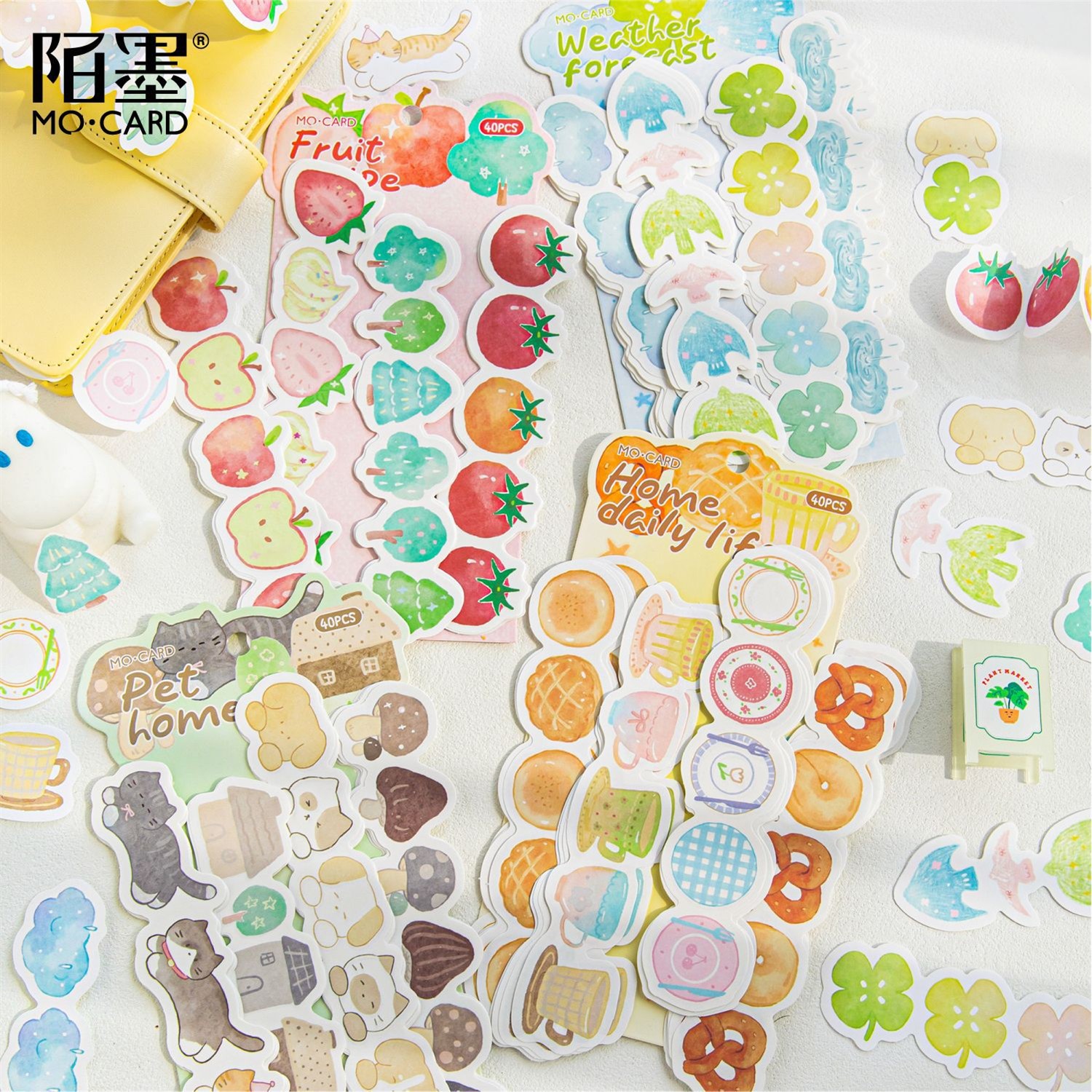 生活连连看系列异形长条折叠便签纸40张可爱面包手帐diy留言记事