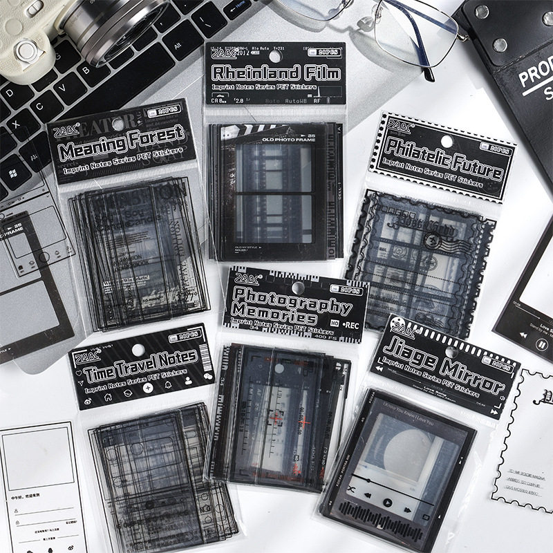 小鱼家 印记收集系列贴纸包 复古黑白胶片框手帐diy背景拼贴打底,文具电教/文化用品/商务用品,贴纸/立体贴纸,淘宝优惠券,粉丝福利购,淘宝优惠卷