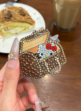 宝藏箱kt猫气囊手机磁吸支架手工带钻Magsafe强力苹果安卓通用