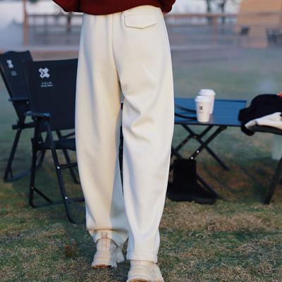 哲思凡加绒阔腿休闲裤女秋冬新款高腰宽松加厚百搭直筒香蕉裤显瘦