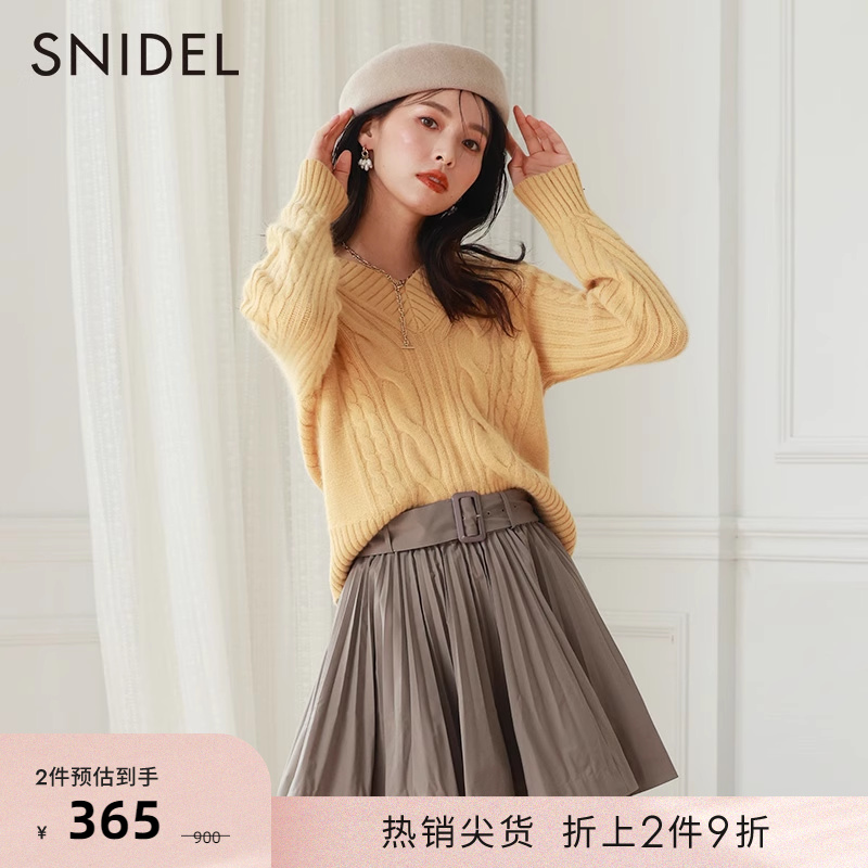 SNIDEL秋冬粗针织绞花毛衣