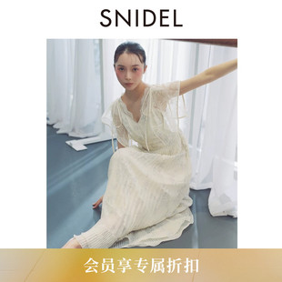 SNIDEL2026春夏新品Chacott联名蕾丝小飞袖印花连衣裙SWFO261107