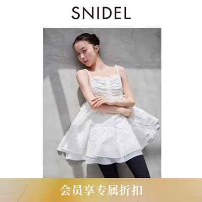 SNIDEL2026春夏新品Chacott联名吊带抹胸荷叶边连衣裙SWFO261110