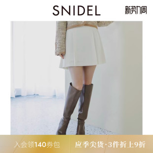 SNIDEL春夏款 SWFP251200 学院风高腰显瘦纯色百褶A字短裙裤