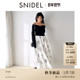 SNIDEL2025秋冬新品 优雅气质交叉领露肩针织拼接连衣裙SWNO255167