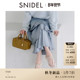 SNIDEL2025秋冬新品 气质纯色高腰缎面荷叶边蛋糕半身裙SWFS254265