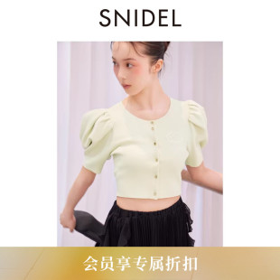 针织衫 上衣SWNT261114 Chacott联名圆领泡泡袖 SNIDEL2026春夏新品