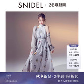 印花连衣裙两件套SWNO255090 无袖 SNIDEL2025秋冬新品 优雅针织开衫