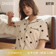 SNIDEL 居家睡衣SHCT234074 HOME秋冬木耳边波点格纹衬衫