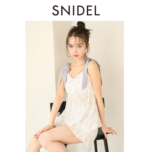 套装 蝴蝶结肩带印花吊带短裤 SHFO251077 HOME2025春夏新品 SNIDEL