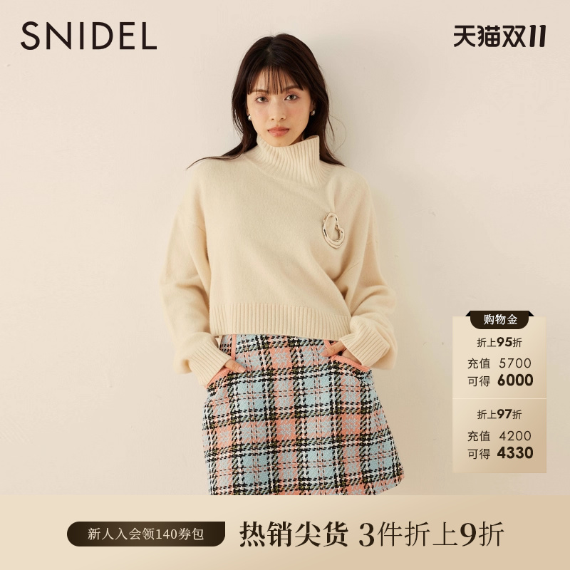 SNIDEL短款羊毛针织衫