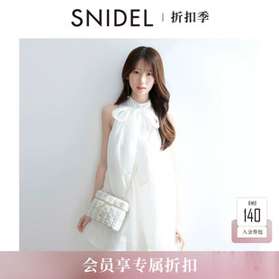 SNIDEL2026春夏新品立领无袖蝴蝶结系带薄纱衬衫上衣SWFB262104
