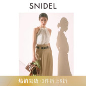 SNIDEL2025秋冬新品 高腰后开叉A字半身裙含腰带SWFS254063 时尚