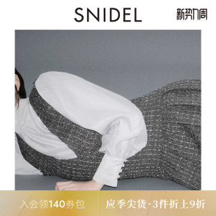 上衣SWFB255162 蝴蝶结系带雪纺衬衫 SNIDEL2025秋冬新品 甜美泡泡袖
