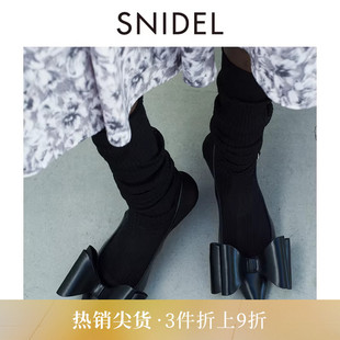 甜美简约百搭纯色JK袜过膝袜小腿袜SWGG241669 SNIDEL春夏款