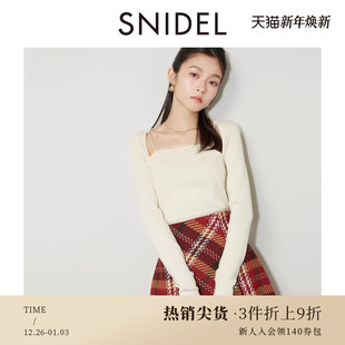 SNIDEL秋冬款 上衣SWNT244180 甜美淑女假两件披肩吊带针织衫