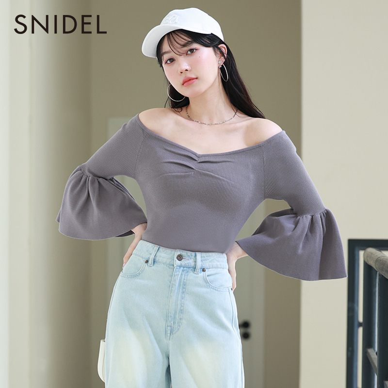 SNIDEL优雅简约罗纹针织衫