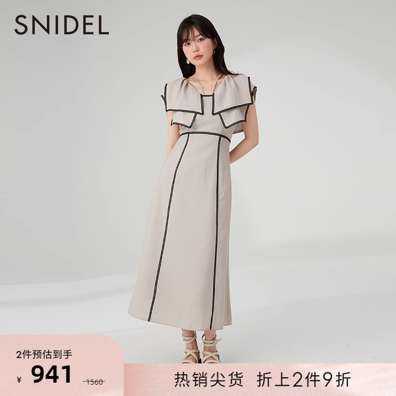 SNIDEL复古甜美碎花无袖连衣裙