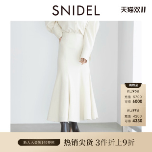 包臀鱼尾半身裙SWFS245114 修身 SNIDEL秋冬款 气质高腰中长款